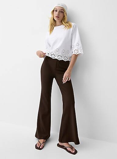 Stretch twill flared dress pant