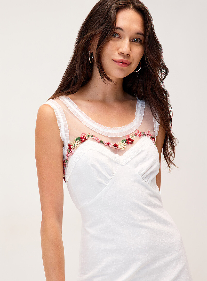 Twik White Floral peasant-style maxi dress for women