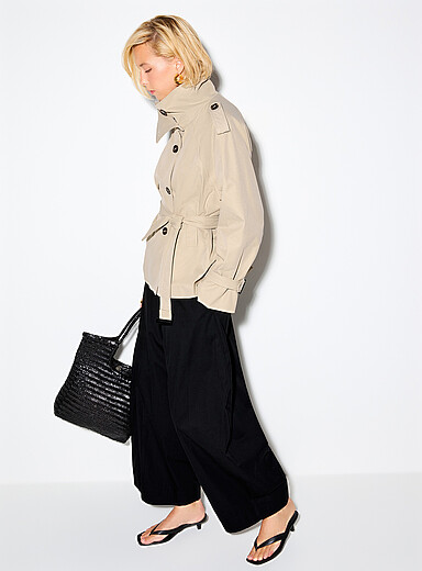Loose elastic-waist barrel pant