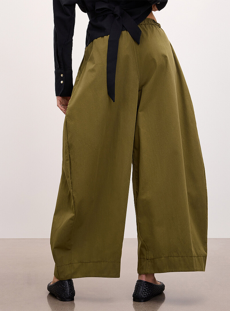 Ic&ocirc;ne: Le pantalon ballon ample taille &eacute;lastique Chocolat - Espresso pour femme