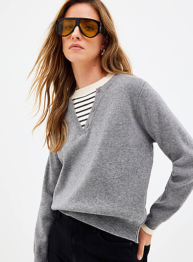 Fooler striped Henley sweater