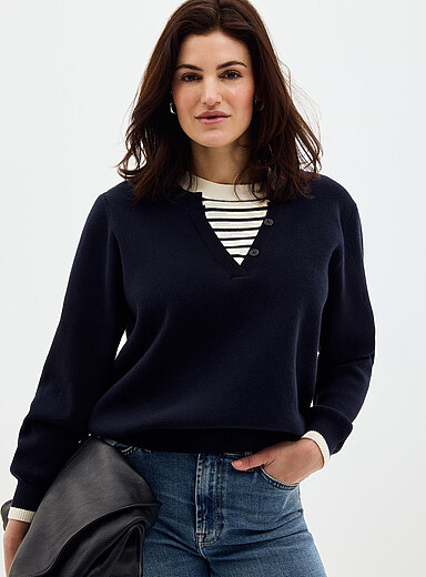 Fooler striped Henley sweater