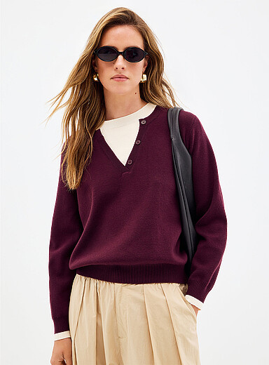 Fooler striped Henley sweater
