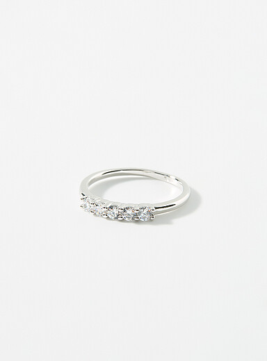 Faux-crystal pinky ring