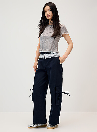 Le pantalon large accent dentelle