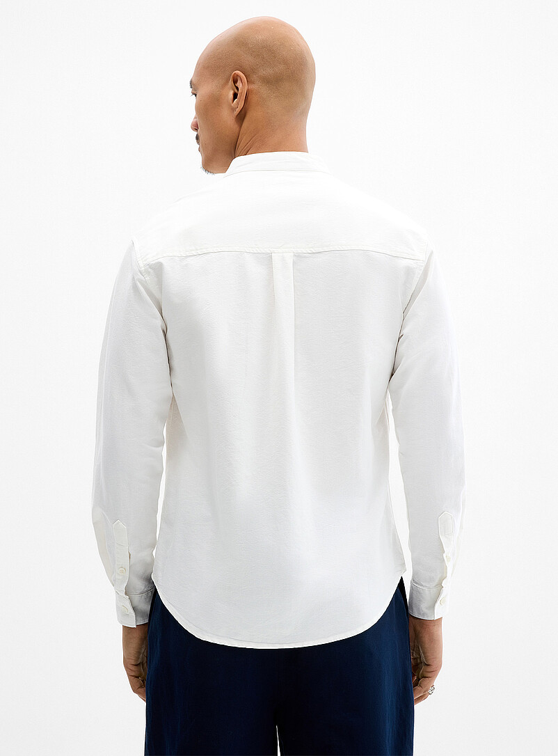 Le 31: La chemise col officier plis graphiques <b>Coupe confort</b> Kaki pour homme