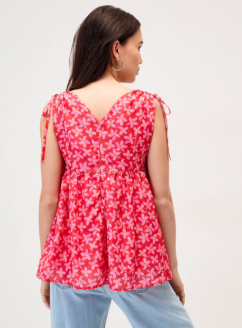 Twik Patterned Brown Floral pattern babydoll tunic for women