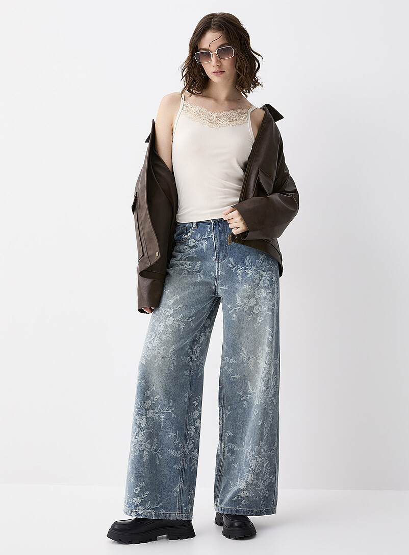 JiaWell Veste En Jean Femme Bohème Chic - Broderie Florale, Appliqués Paillettes, Manches Longues Style Cowboy Streetwear Automne