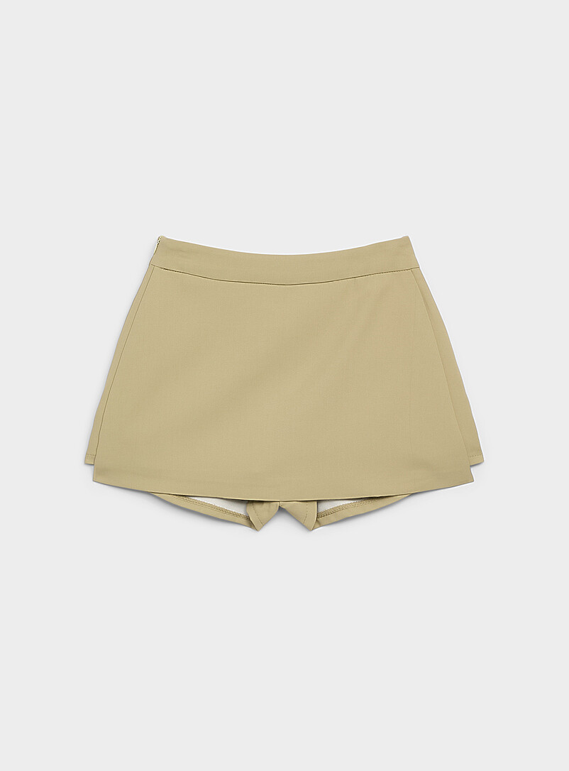 Twik: La jupe-short portefeuille Gris pour femme