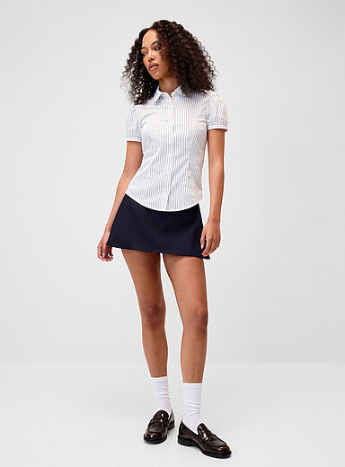 Twik: La jupe-short portefeuille Bleu marine - Bleu nuit pour femme