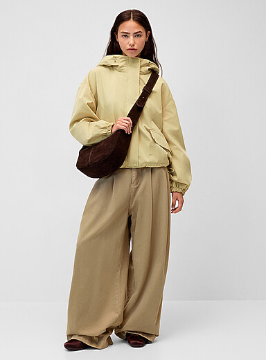 Twik Golden Yellow Boxy buttoned-pocket coat for women