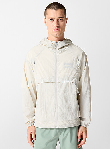 Slightly cropped hooded windbreaker