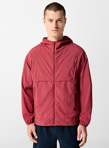 Slightly cropped hooded windbreaker