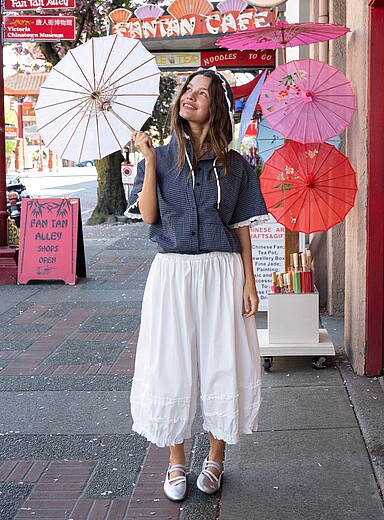 Le pantalon <i>bloomer</i> ample toile