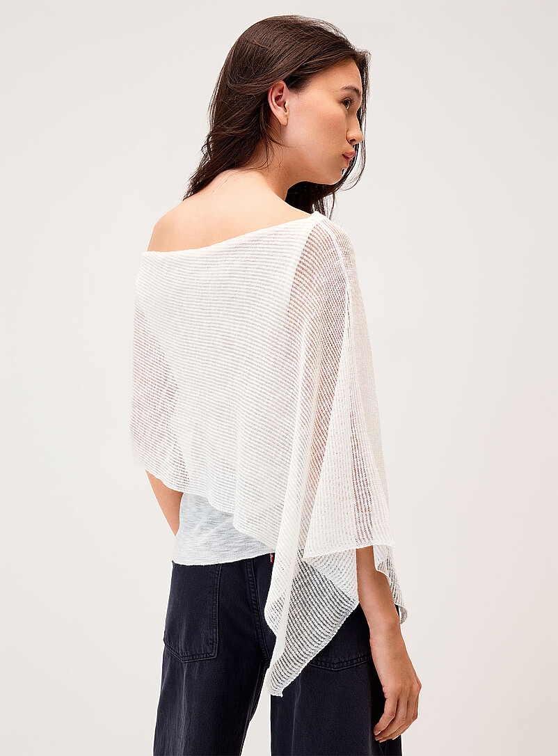 Twik: Le chandail effet poncho asym&eacute;trique Jaune ma&iuml;s - Vanille pour femme