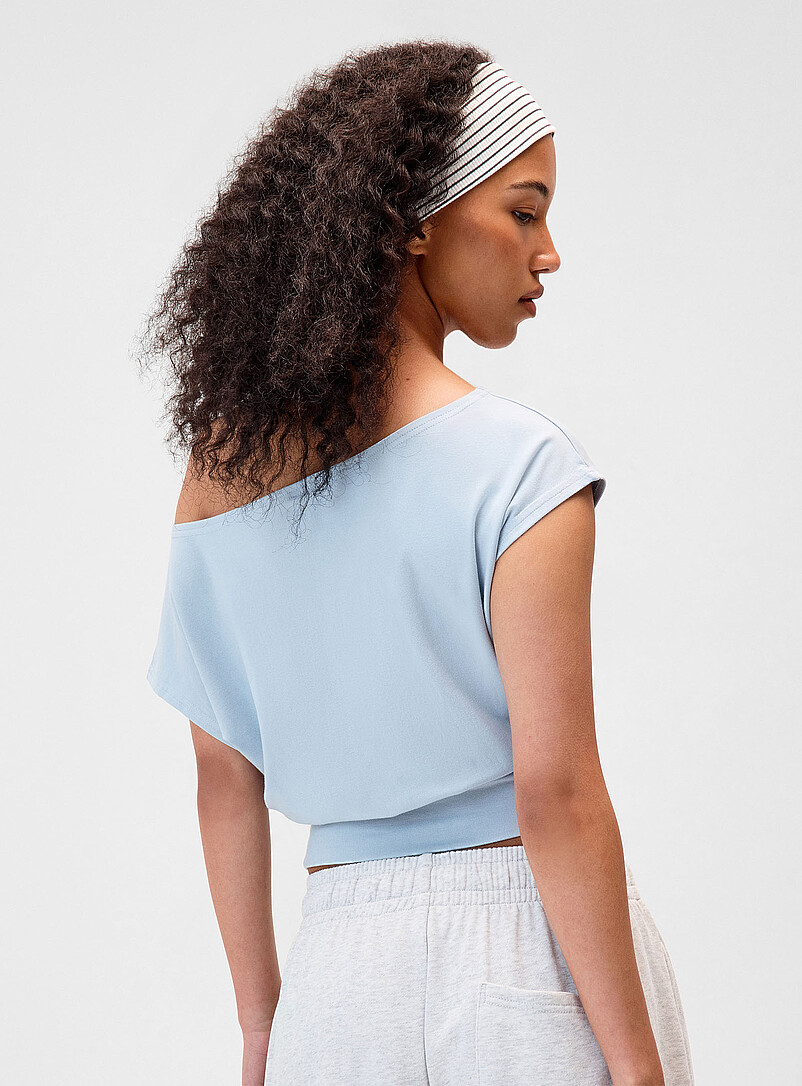 Twik Pink Cinched waist boat-neck T-shirt for women