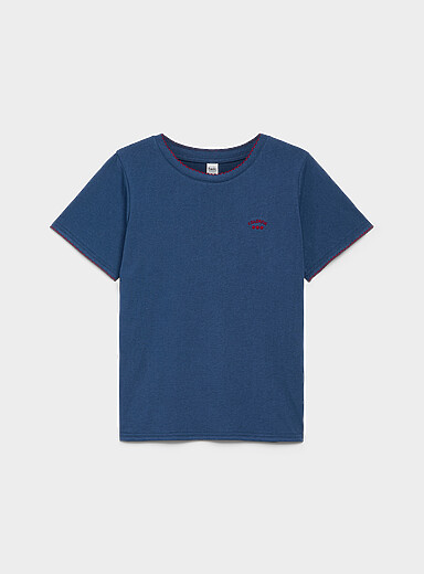 Le t-shirt minibroderie bords festonn&eacute;s