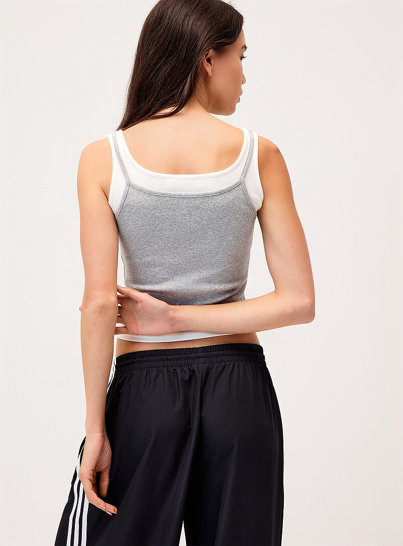 Twik Purple Layered effect cropped cami for women