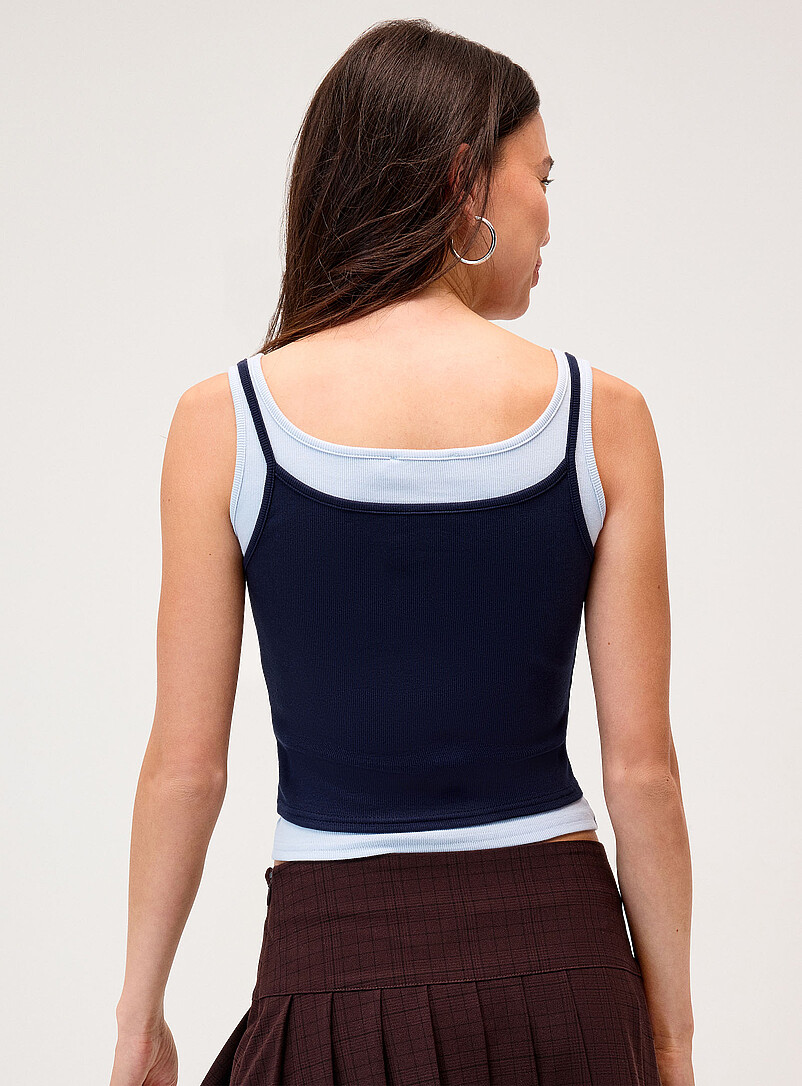 Twik Purple Layered effect cropped cami for women