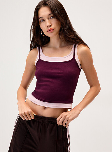 Layered effect cropped cami