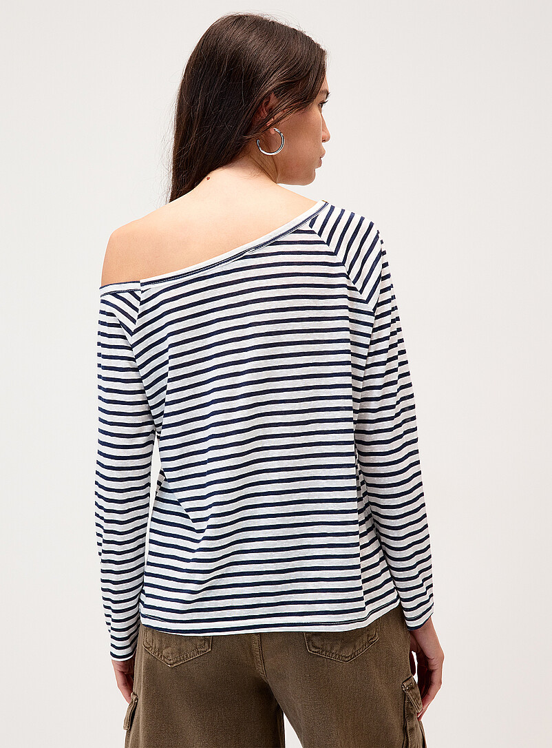 Twik Grey Embellished-neck T-shirt for women