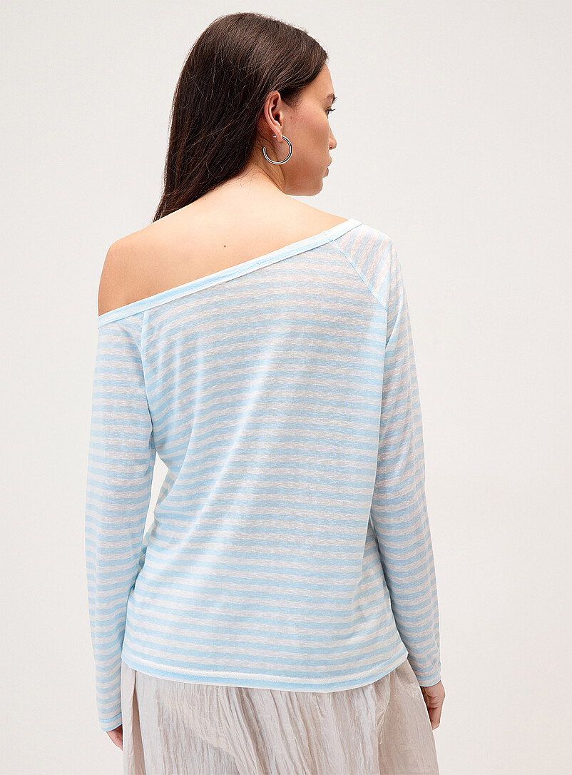 Twik Grey Embellished-neck T-shirt for women