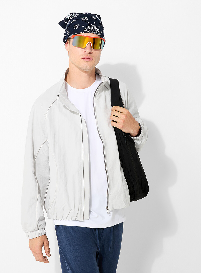 I.FIV5: Le coupe-vent lis&eacute;r&eacute; en toile craquante Gris pour homme