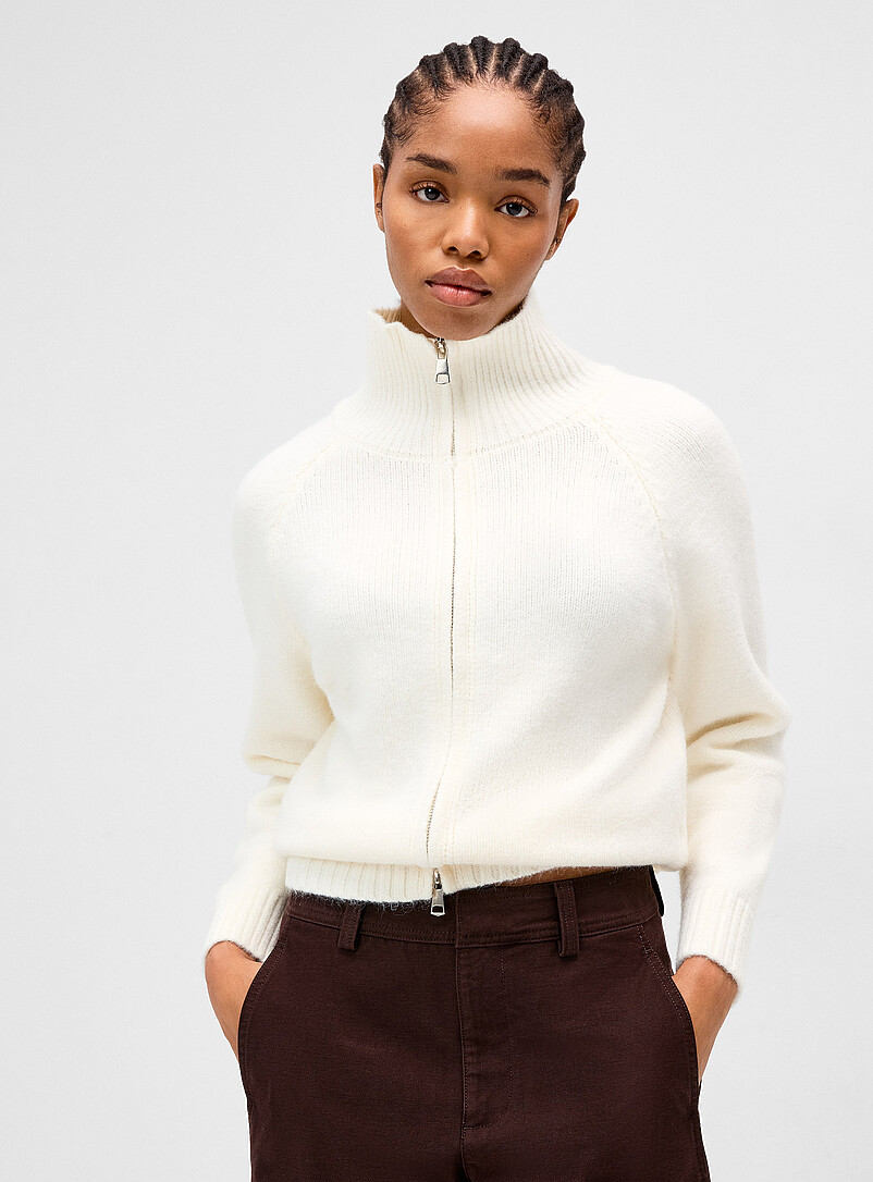 Stand-collar zippered cardigan | Twik | Shop Women's Cardigans