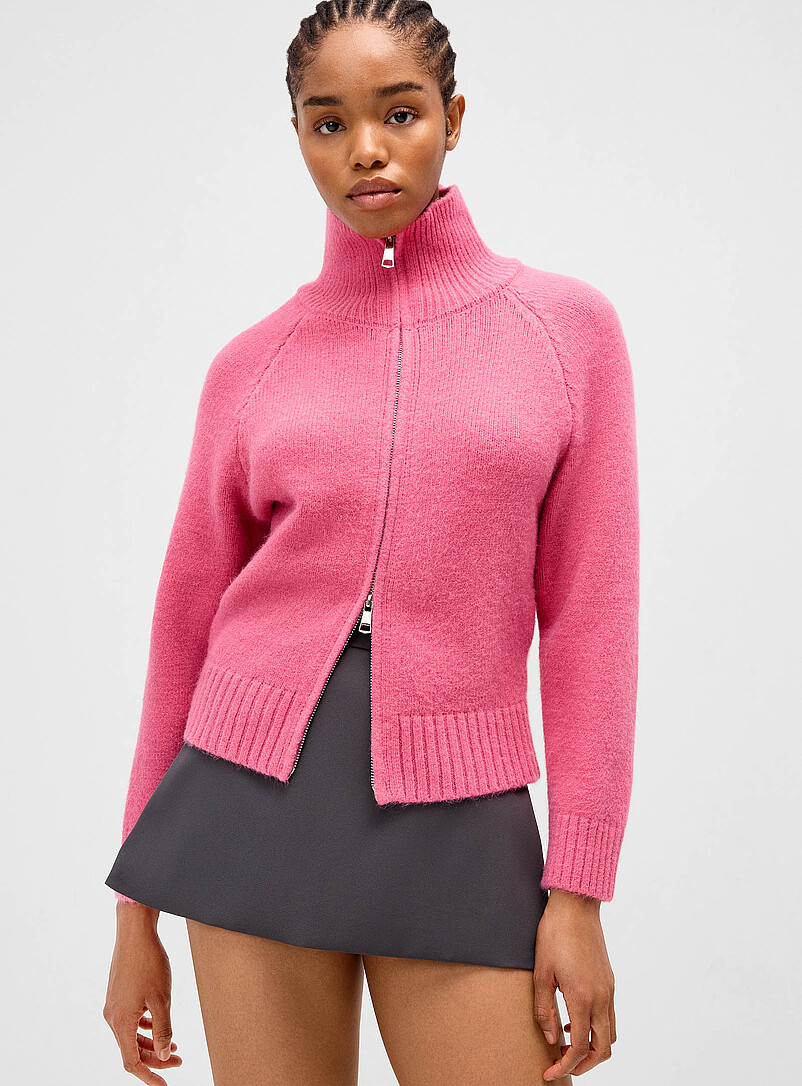 Stand-collar zippered cardigan | Twik | Shop Women's Cardigans