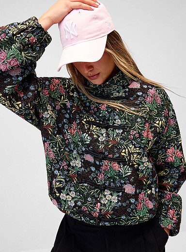 Twik: La veste jacquard floral Noir &agrave; motifs pour femme