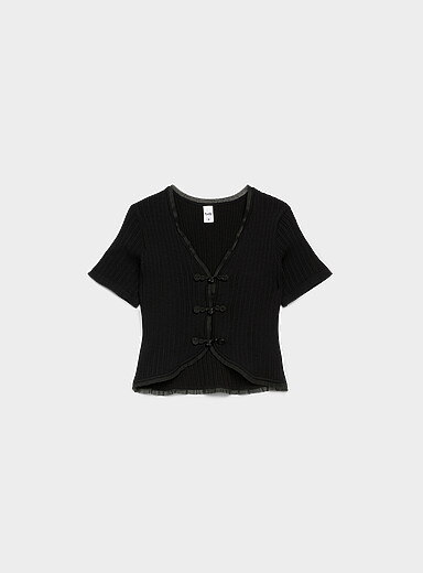 Twik Black Knot fastenings T-shirt for women