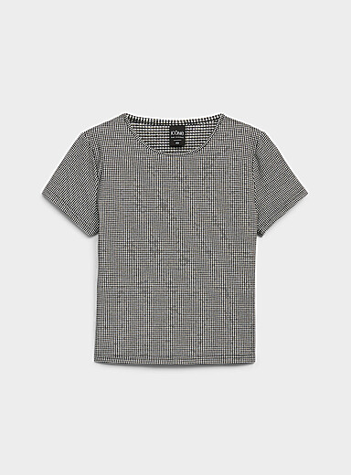 Fitted gingham T-shirt