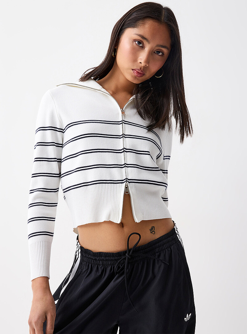 Cardigan Rayé Noir Et Blanc Esprit - Taille XXL - Occasion En Très Bon état