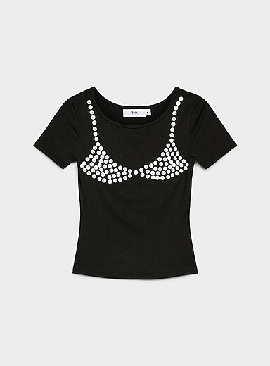 Le t-shirt maillot de bain boutons marbr&eacute;s