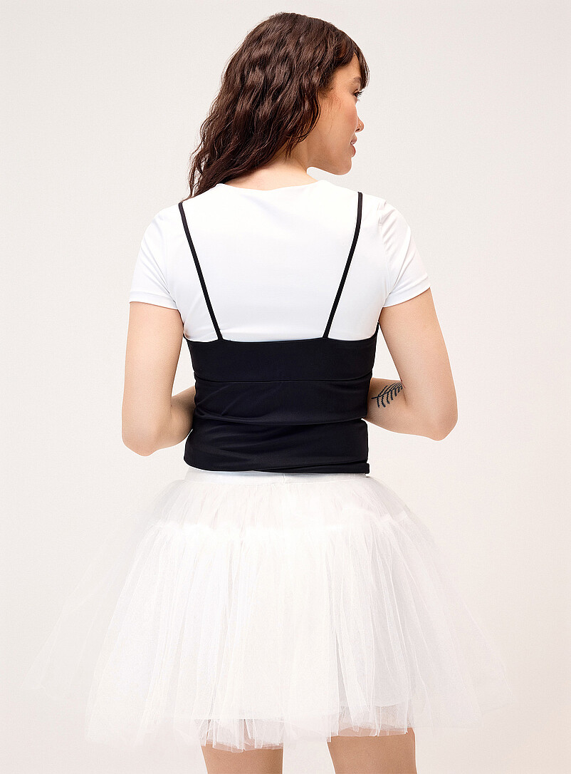 Twik: La minijupe bouffante organza Blanc pour femme