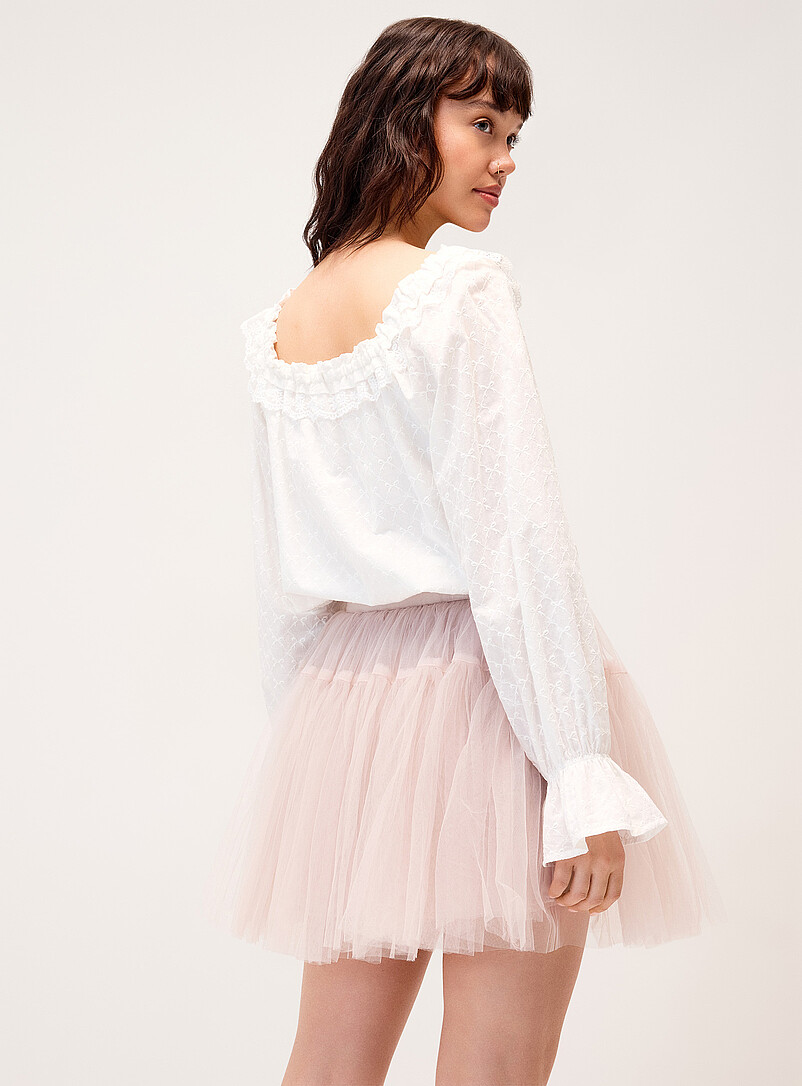 Twik: La minijupe bouffante organza Blanc pour femme