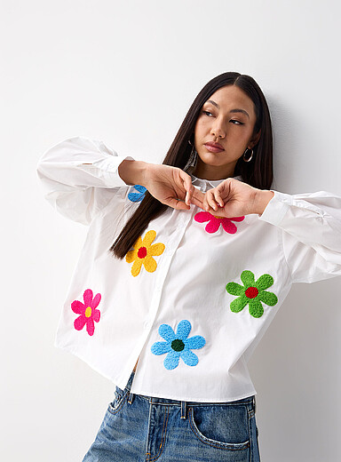 La chemise fleurs moutonn&eacute;es