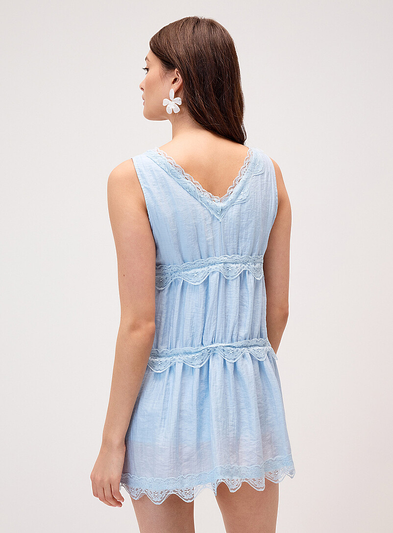 Twik Off White Boho lace-insert dress for women