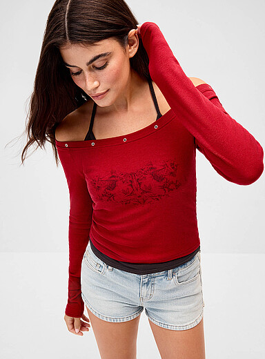 Abstract logo layered effect T-shirt