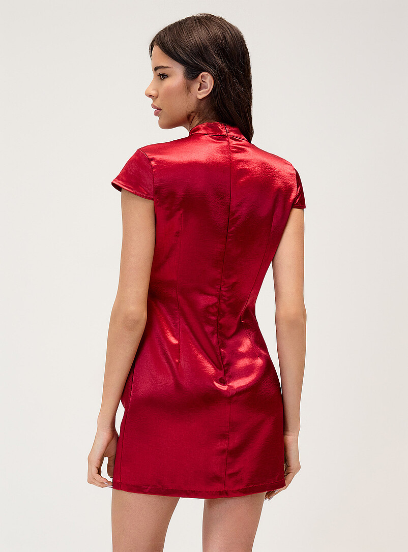 Twik: La minirobe mancherons col d&eacute;cor&eacute; Noir pour femme