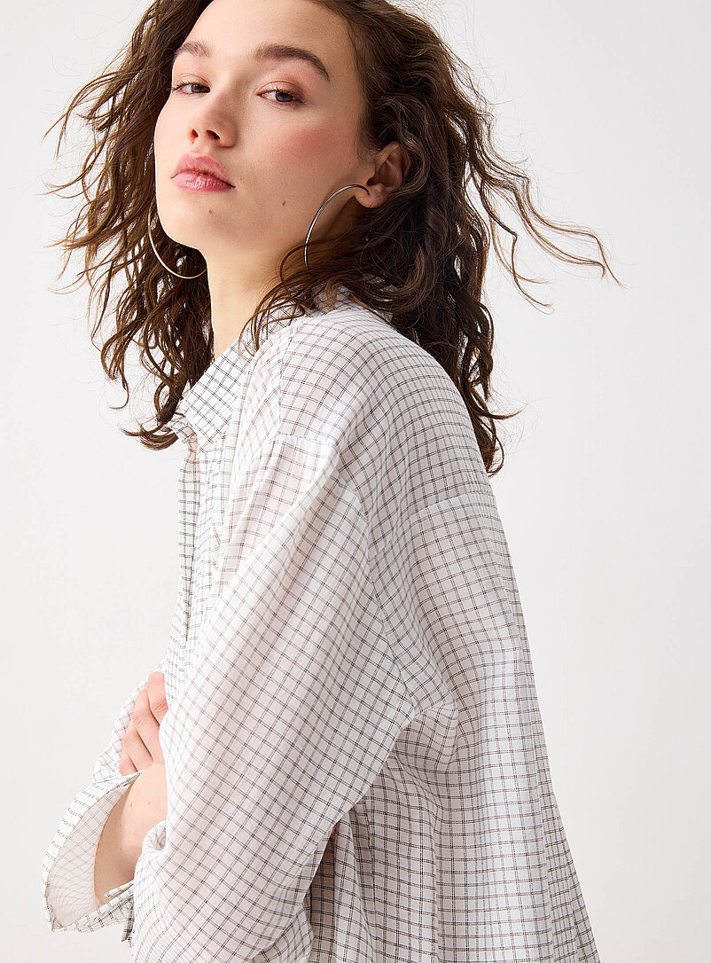 Twik Patterned blue  Mini-check shirt for women