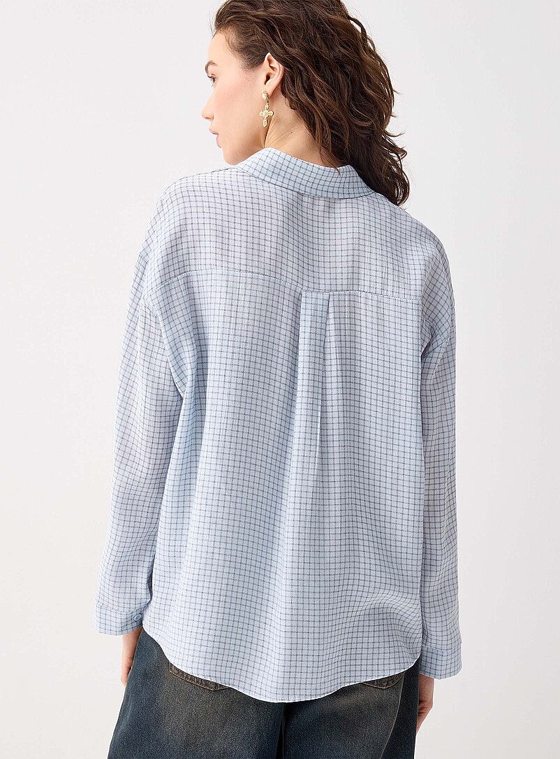 Twik Patterned blue  Mini-check shirt for women