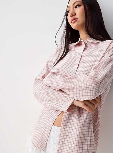 Twik Patterned blue  Mini-check shirt for women