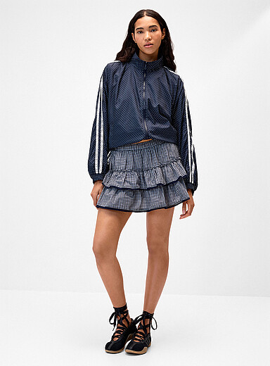 Checked ruffle miniskirt