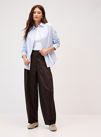 Le pantalon habill&eacute; ballon twill