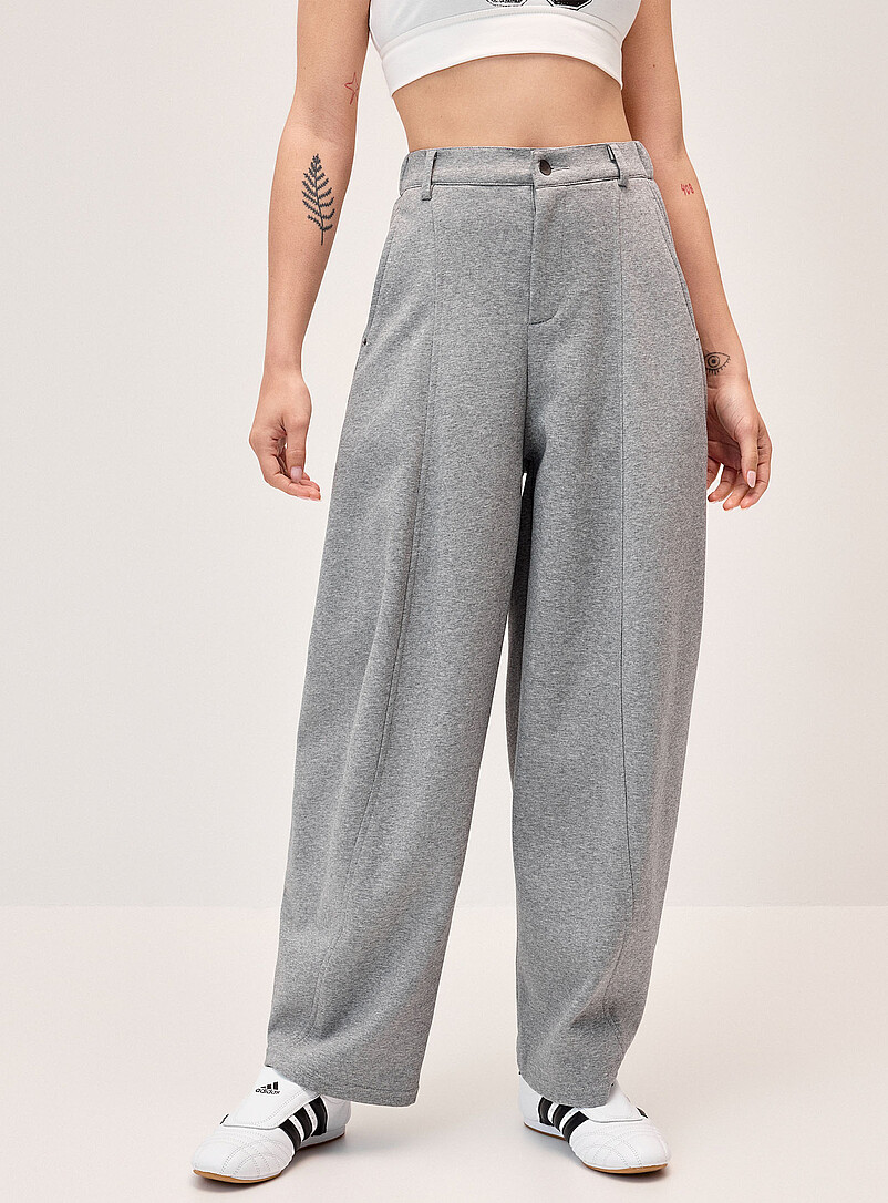 Twik Black Barrel-leg dress sweatpant for women