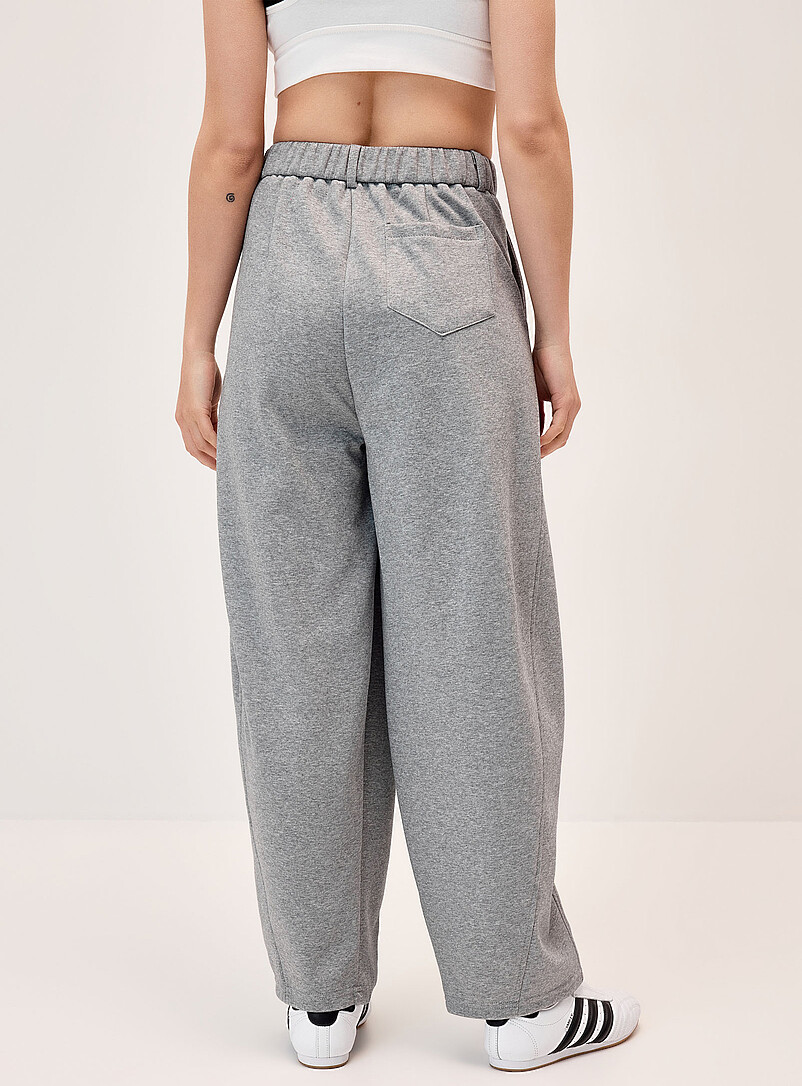 Twik Black Barrel-leg dress sweatpant for women