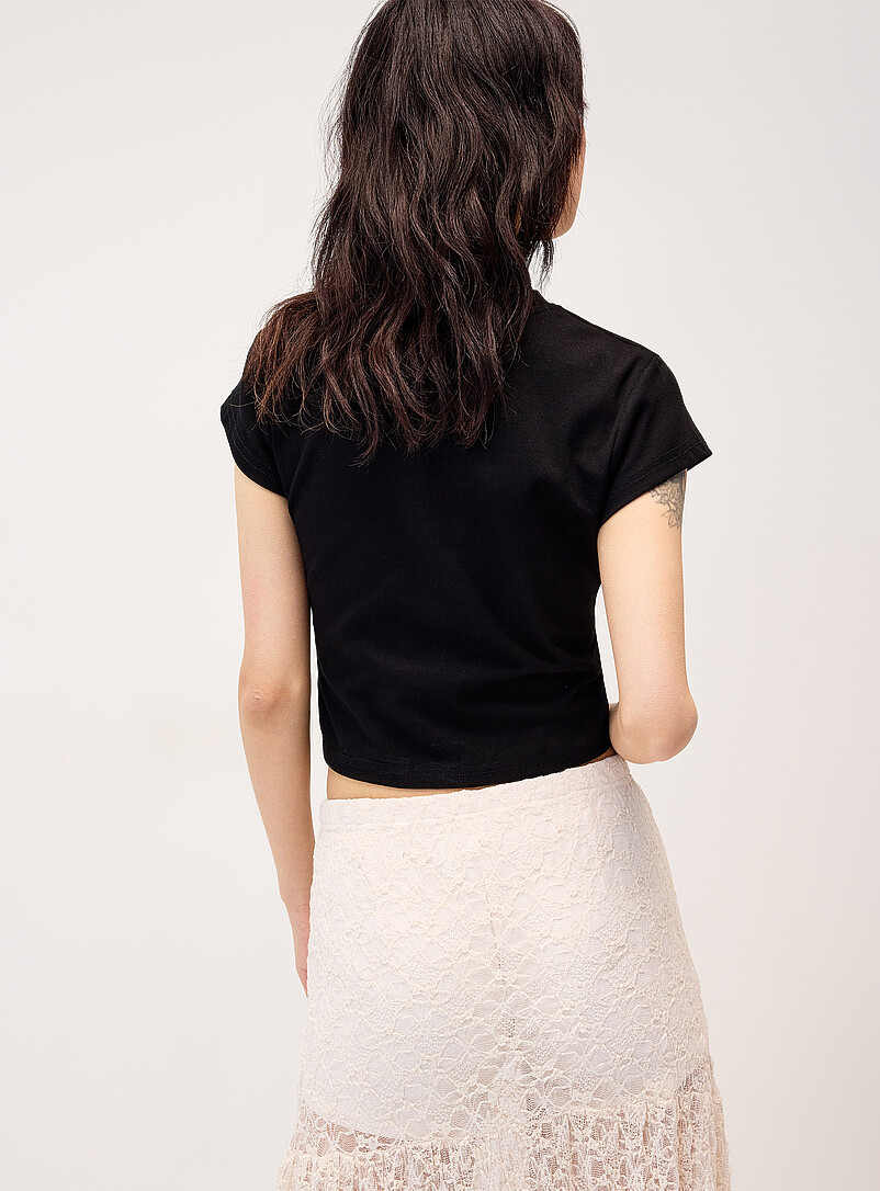 Twik: Le t-shirt ajust&eacute; &eacute;toile poilue l&eacute;opard Blanc pour femme