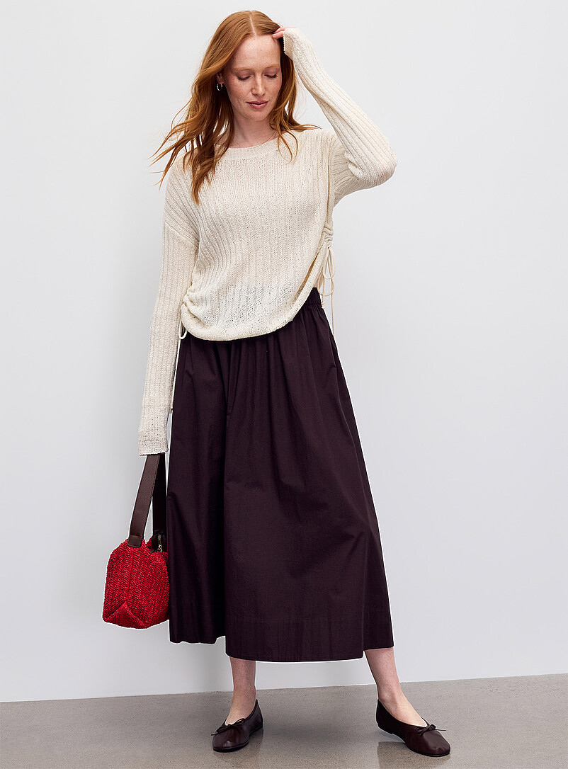 Contemporaine: Le chandail taille fronc&eacute;e ajustable Bourgogne pour femme