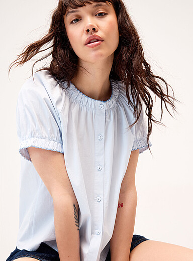La chemise popeline boutons fleurs